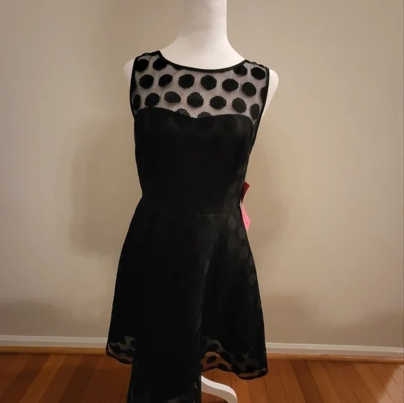 Betsey Johnson | Dresses | Betsey Johnson Black Polka Dot Dress Nwt |  Poshmark